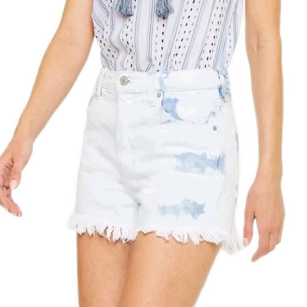 KANCAN Berkley High Rise Mom Shorts Light Acid Wash Rigid Denim Cotton Womens 11